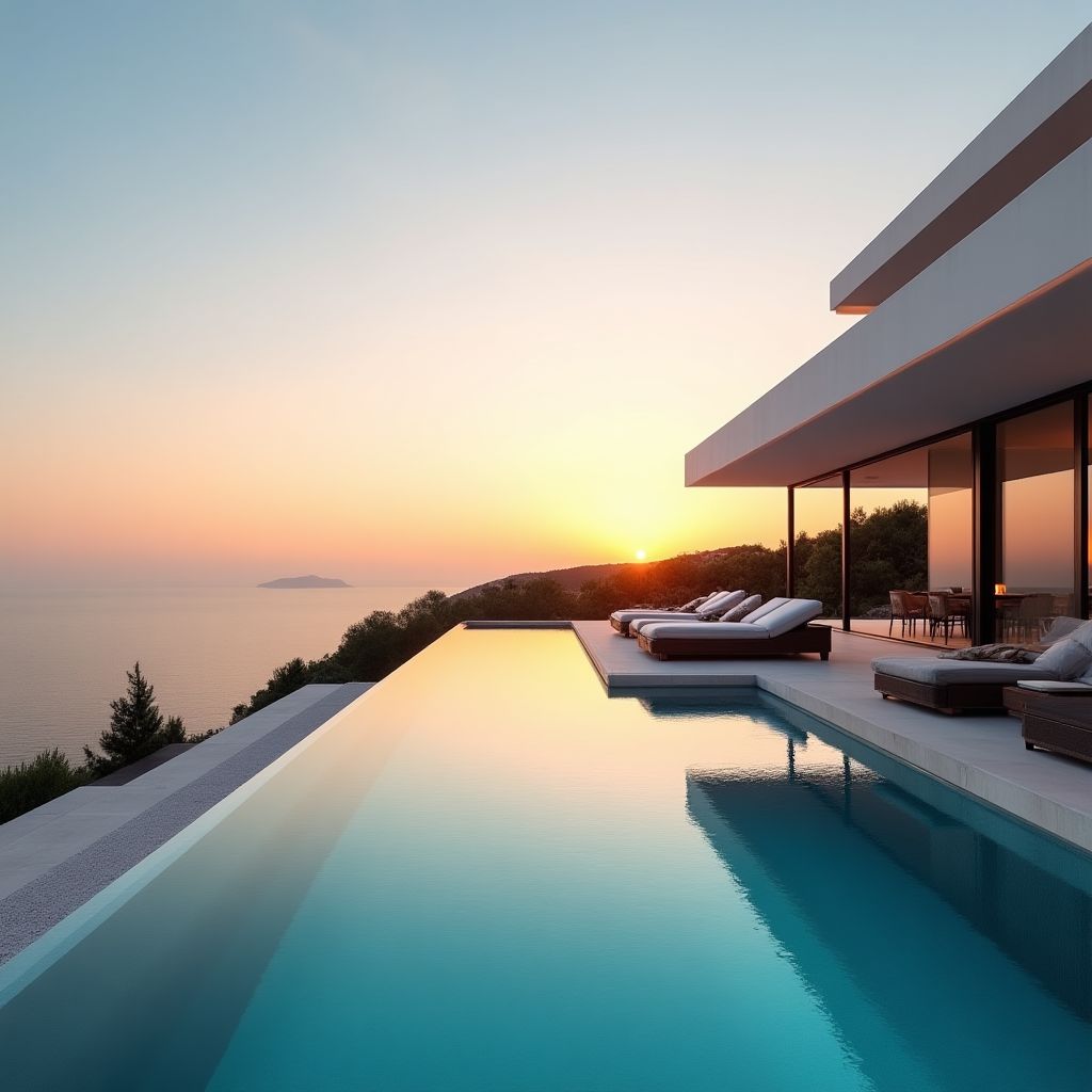 Villa contemporaine avec piscine à débordement