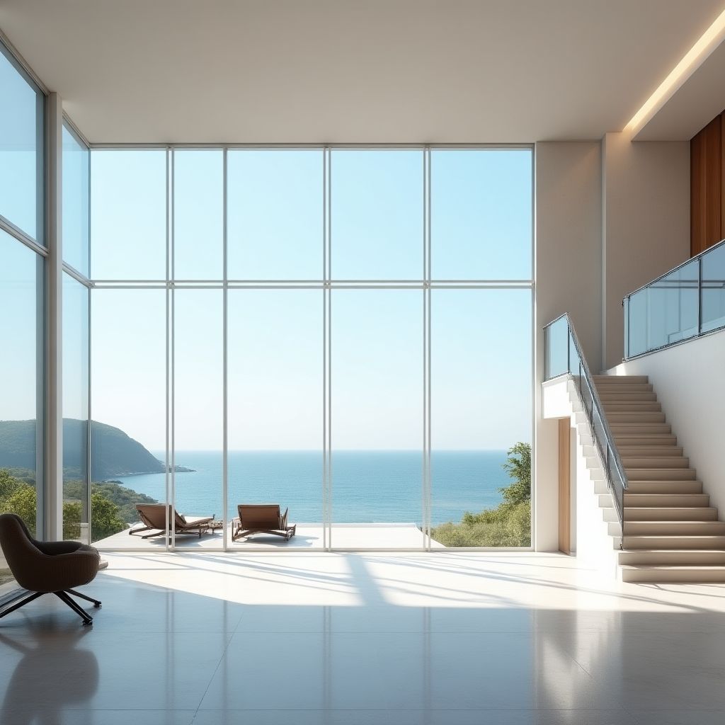 Intérieur minimaliste avec double hauteur