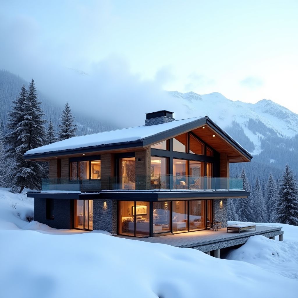 Chalet de montagne avec architecture contemporaine