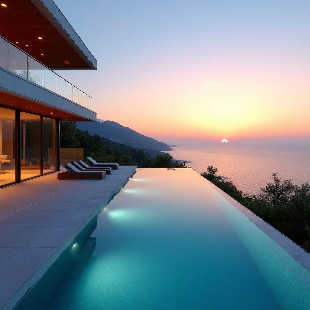 Villa contemporaine avec vue mer